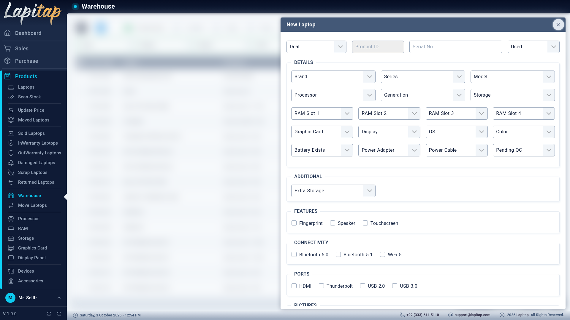 New Laptop form