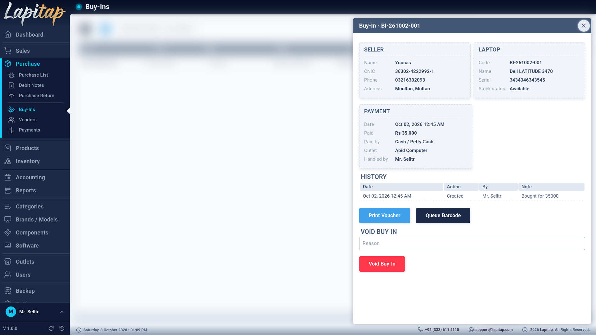 Buy-In view