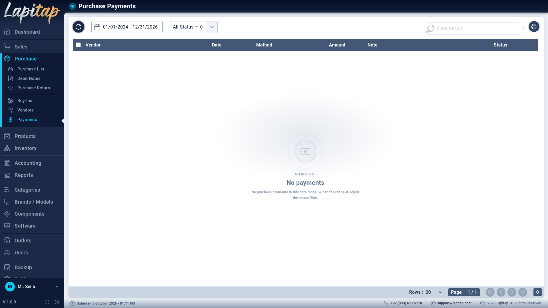Purchase payments
